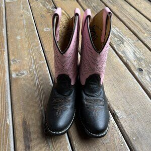 Like New Smoky Mountain Pink & Brown Monterey Western Boot in Junior Girls 3